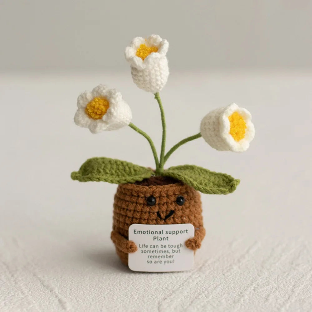 33 Styles Crochet potted tabletop Words of encouragement forget-me-not crochet orange convolia heart-warming ornament