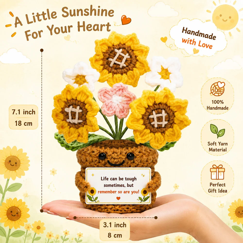 Positive Energy Potato Doll Hug Pocket Mini Handmade Wool Knitting Dolls Funny Emotional Support Plant Crochet Gift for Birthday