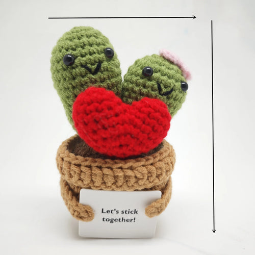 Hand-knitted Crochet Rose Flowers Woven Plants Potted Artificial Sunflowers Positive Flower Room Table Ornament Birthday Gift