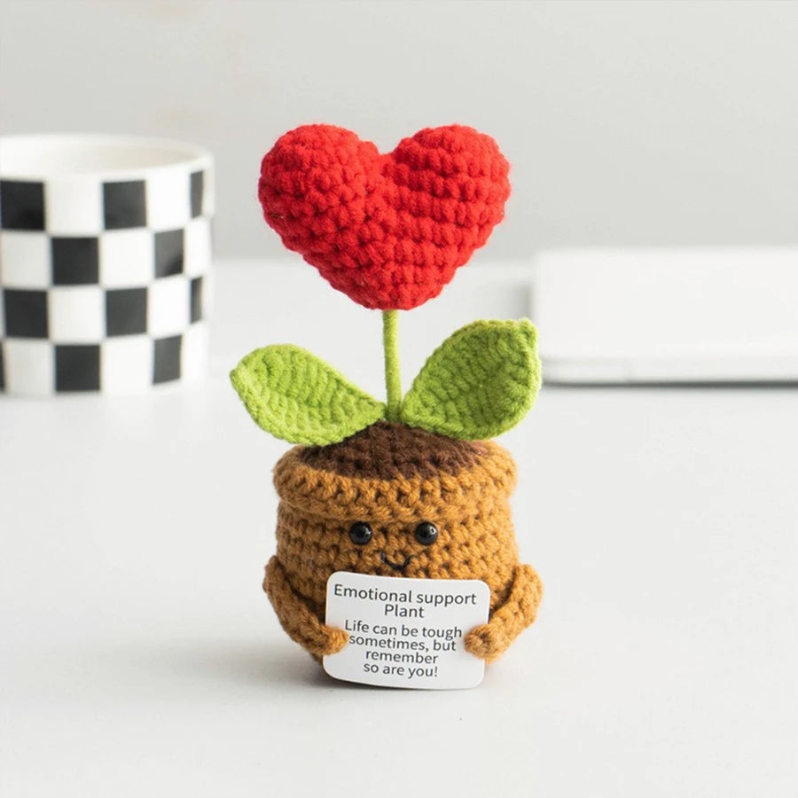33 Styles Crochet potted tabletop Words of encouragement forget-me-not crochet orange convolia heart-warming ornament