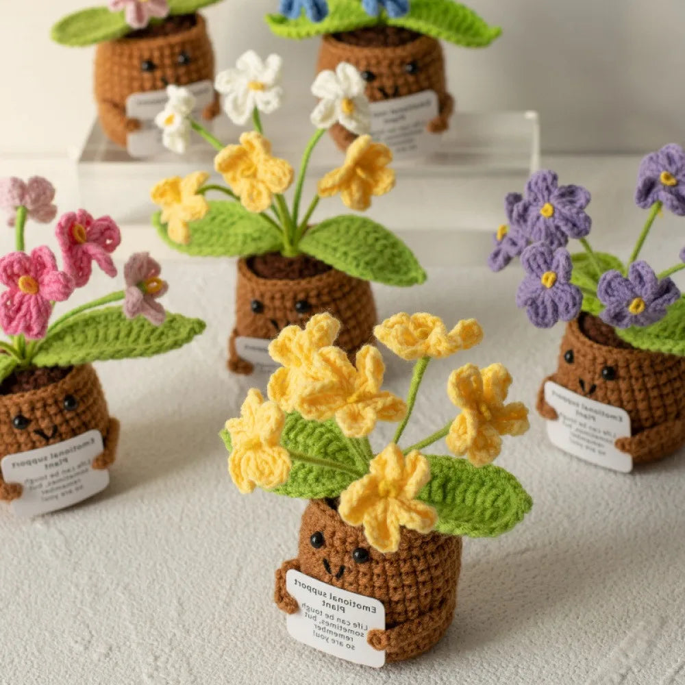 33 Styles Crochet potted tabletop Words of encouragement forget-me-not crochet orange convolia heart-warming ornament