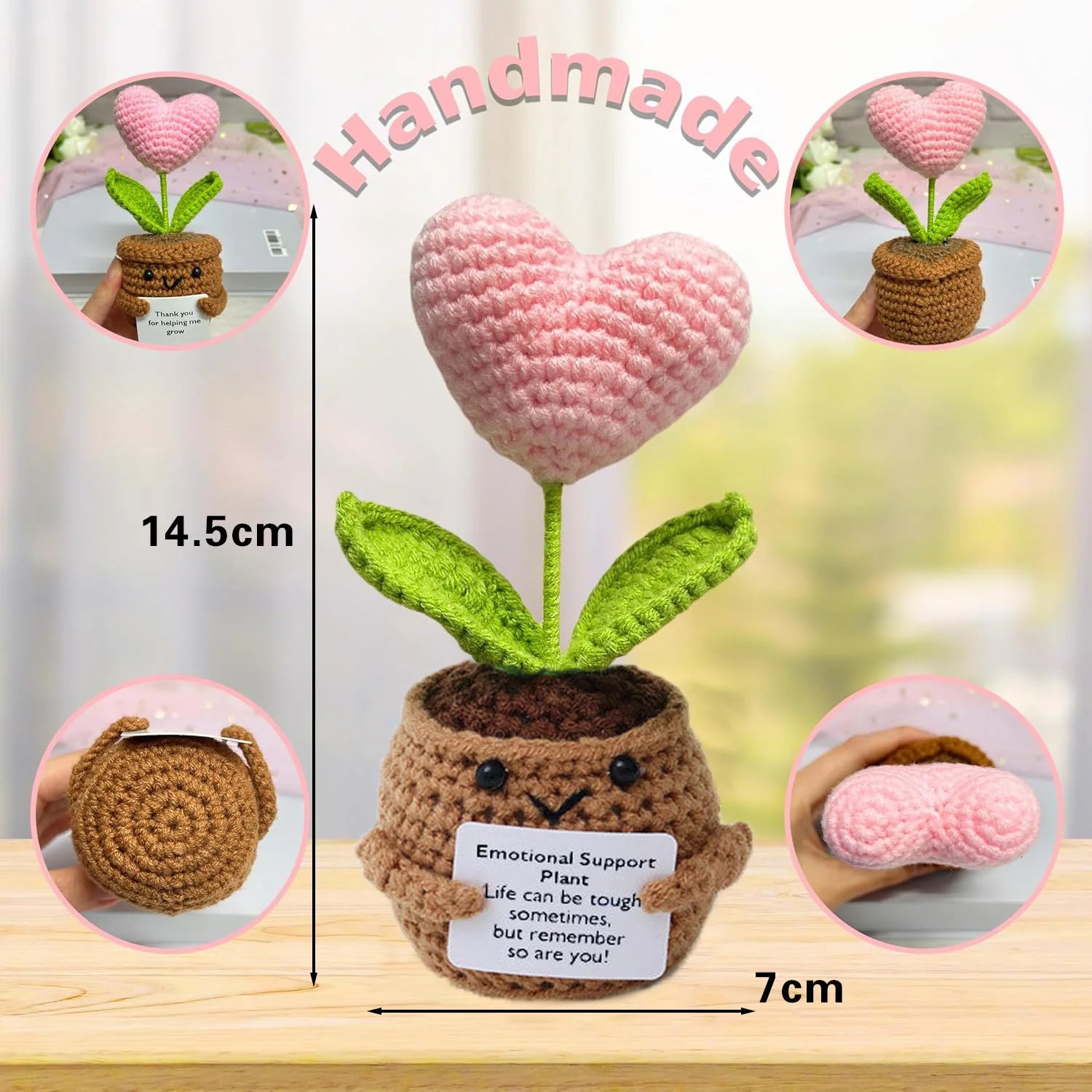 Positive Energy Potato Doll Hug Pocket Mini Handmade Wool Knitting Dolls Funny Emotional Support Plant Crochet Gift for Birthday