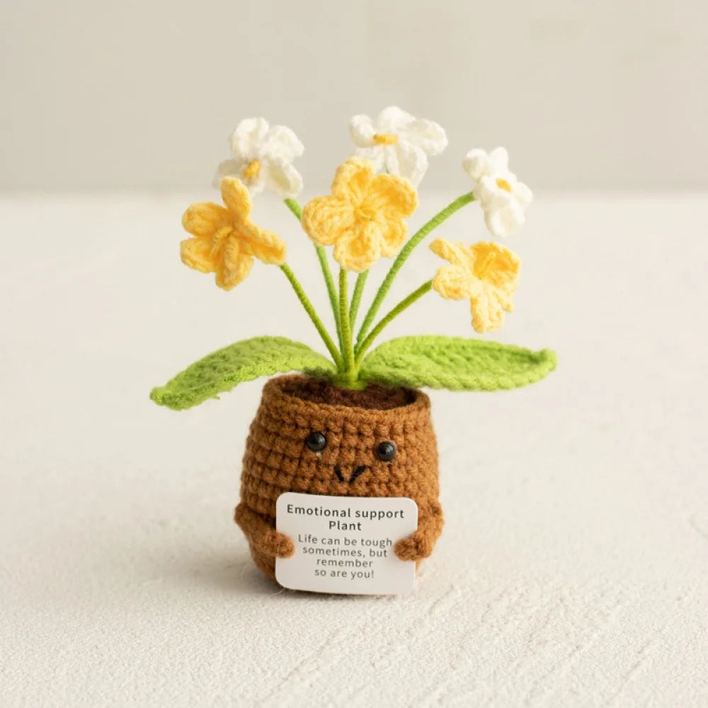 33 Styles Crochet potted tabletop Words of encouragement forget-me-not crochet orange convolia heart-warming ornament