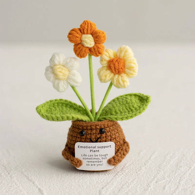33 Styles Crochet potted tabletop Words of encouragement forget-me-not crochet orange convolia heart-warming ornament