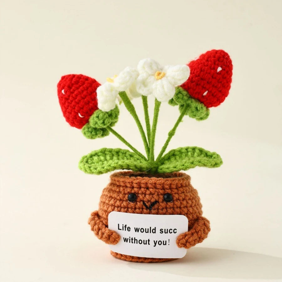 33 Styles Crochet potted tabletop Words of encouragement forget-me-not crochet orange convolia heart-warming ornament