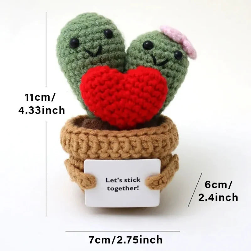 Positive Energy Potato Doll Hug Pocket Mini Handmade Wool Knitting Dolls Funny Emotional Support Plant Crochet Gift for Birthday