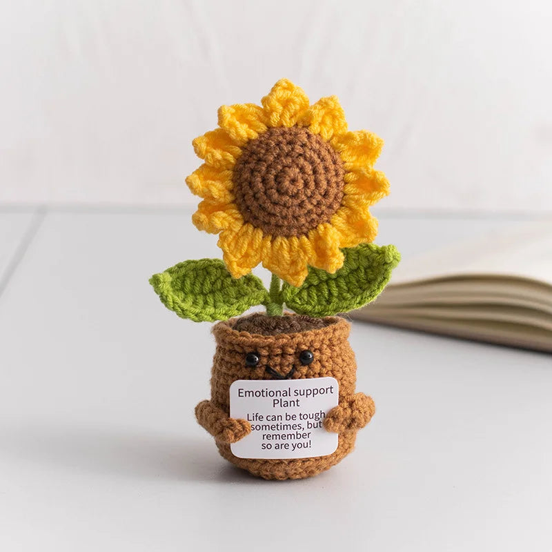 33 Styles Crochet potted tabletop Words of encouragement forget-me-not crochet orange convolia heart-warming ornament