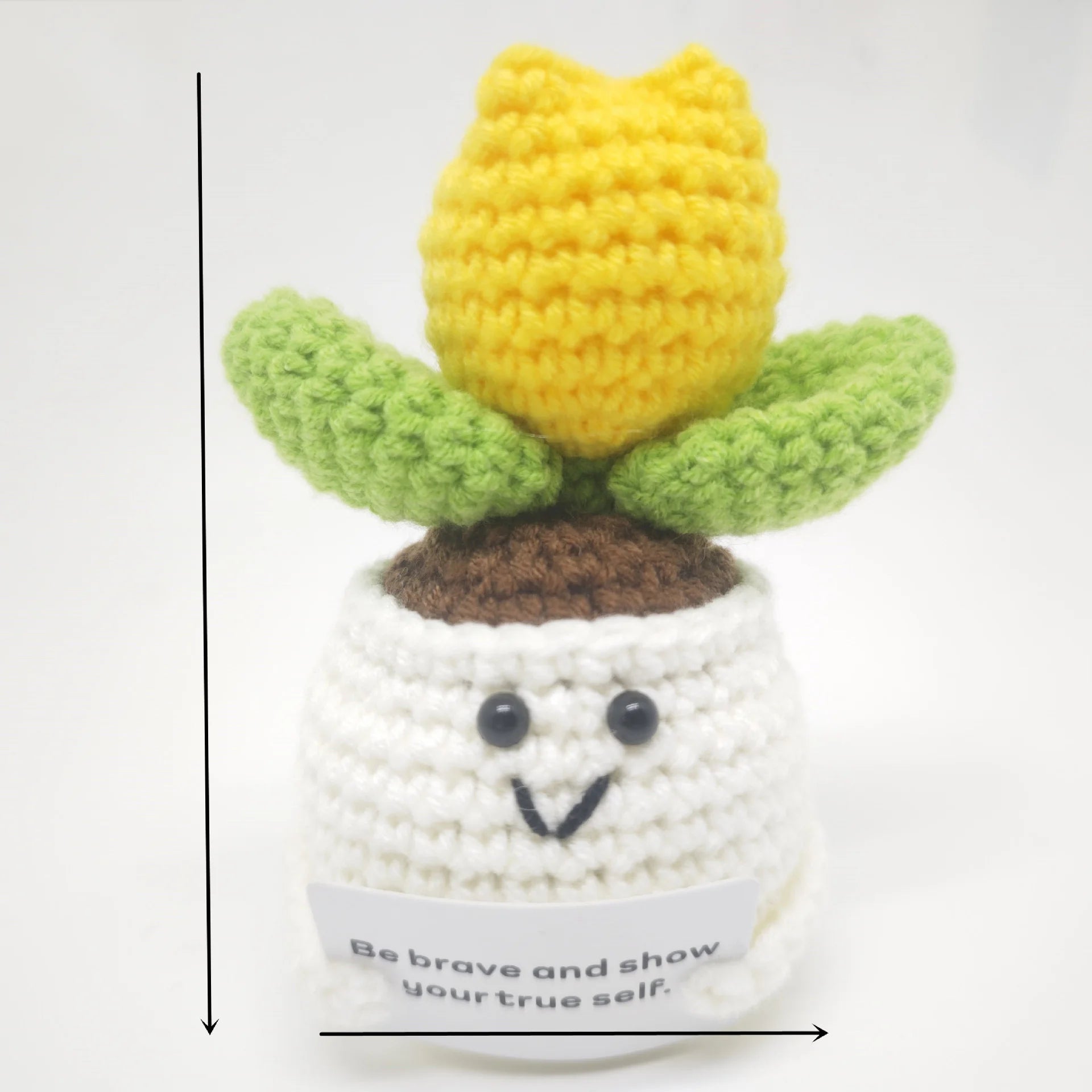 Hand-knitted Crochet Rose Flowers Woven Plants Potted Artificial Sunflowers Positive Flower Room Table Ornament Birthday Gift