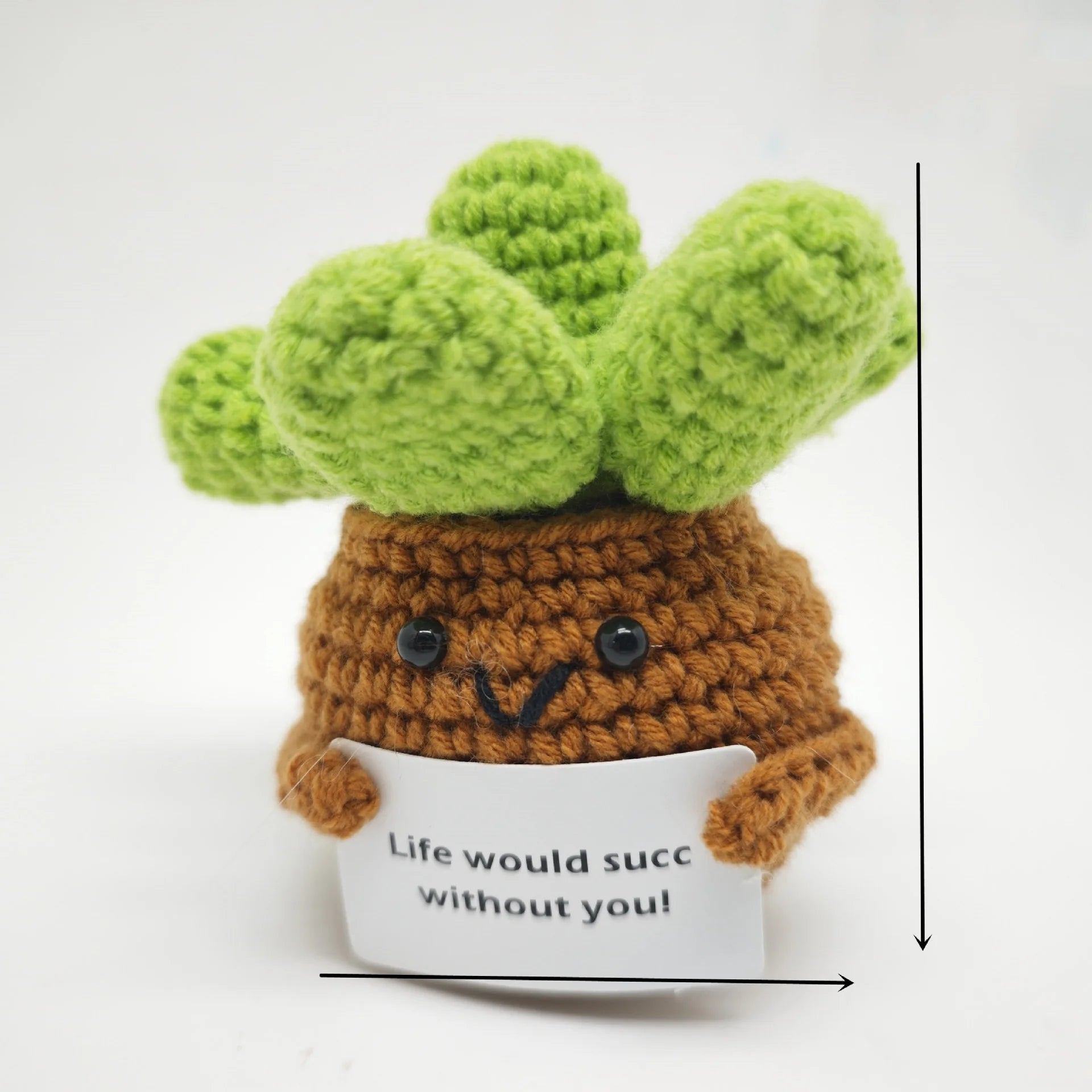 Hand-knitted Crochet Rose Flowers Woven Plants Potted Artificial Sunflowers Positive Flower Room Table Ornament Birthday Gift