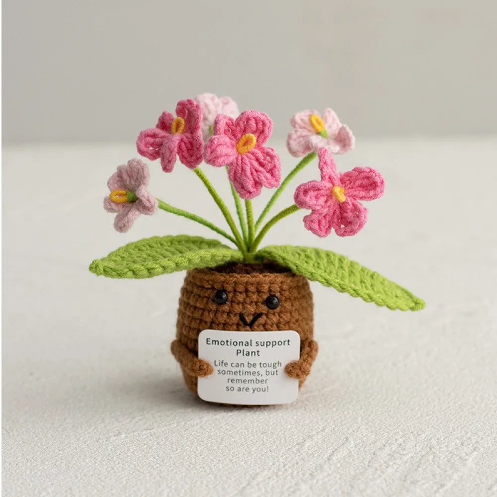 33 Styles Crochet potted tabletop Words of encouragement forget-me-not crochet orange convolia heart-warming ornament