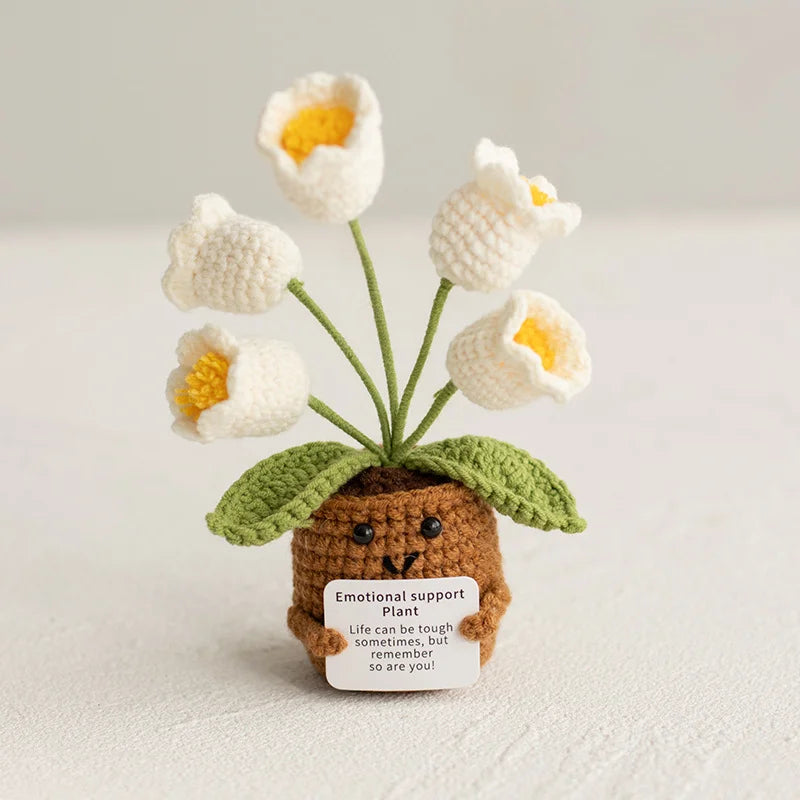 33 Styles Crochet potted tabletop Words of encouragement forget-me-not crochet orange convolia heart-warming ornament