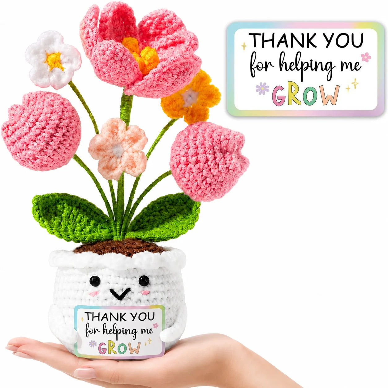 Positive Energy Potato Doll Hug Pocket Mini Handmade Wool Knitting Dolls Funny Emotional Support Plant Crochet Gift for Birthday
