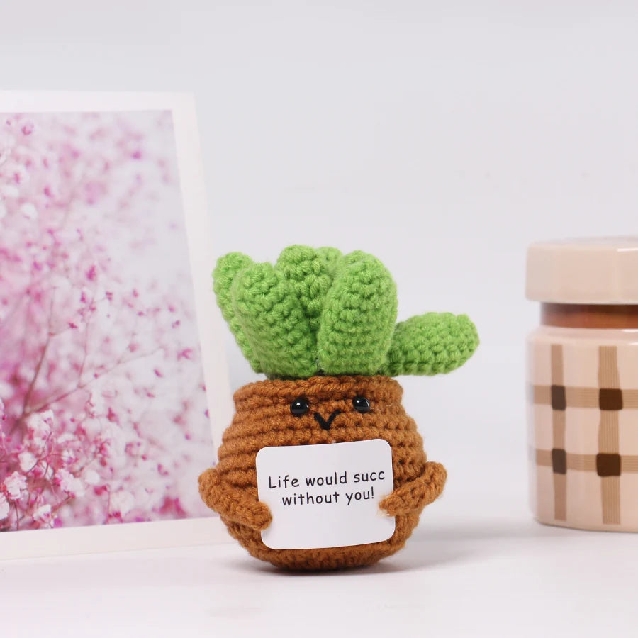 33 Styles Crochet potted tabletop Words of encouragement forget-me-not crochet orange convolia heart-warming ornament
