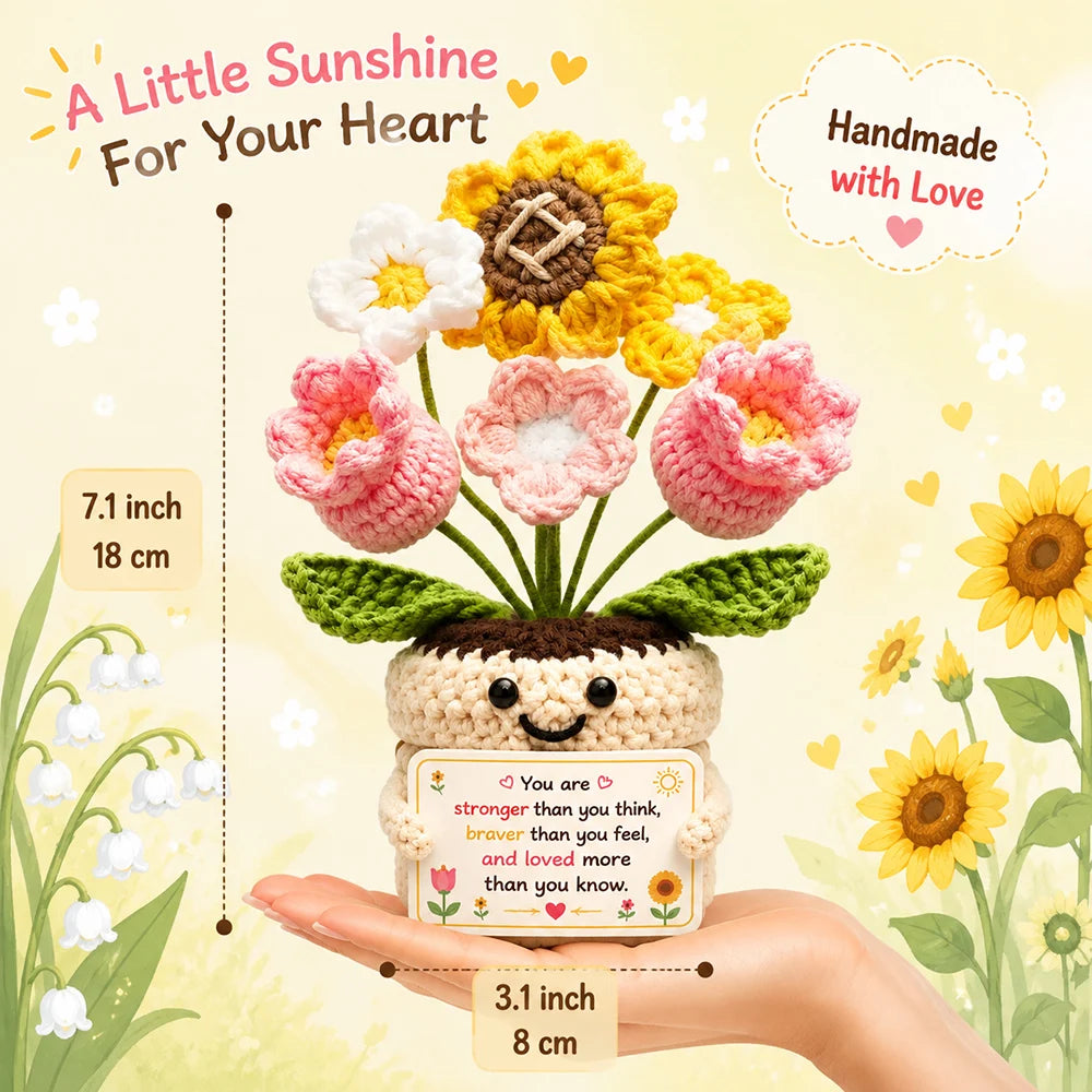 Positive Energy Potato Doll Hug Pocket Mini Handmade Wool Knitting Dolls Funny Emotional Support Plant Crochet Gift for Birthday