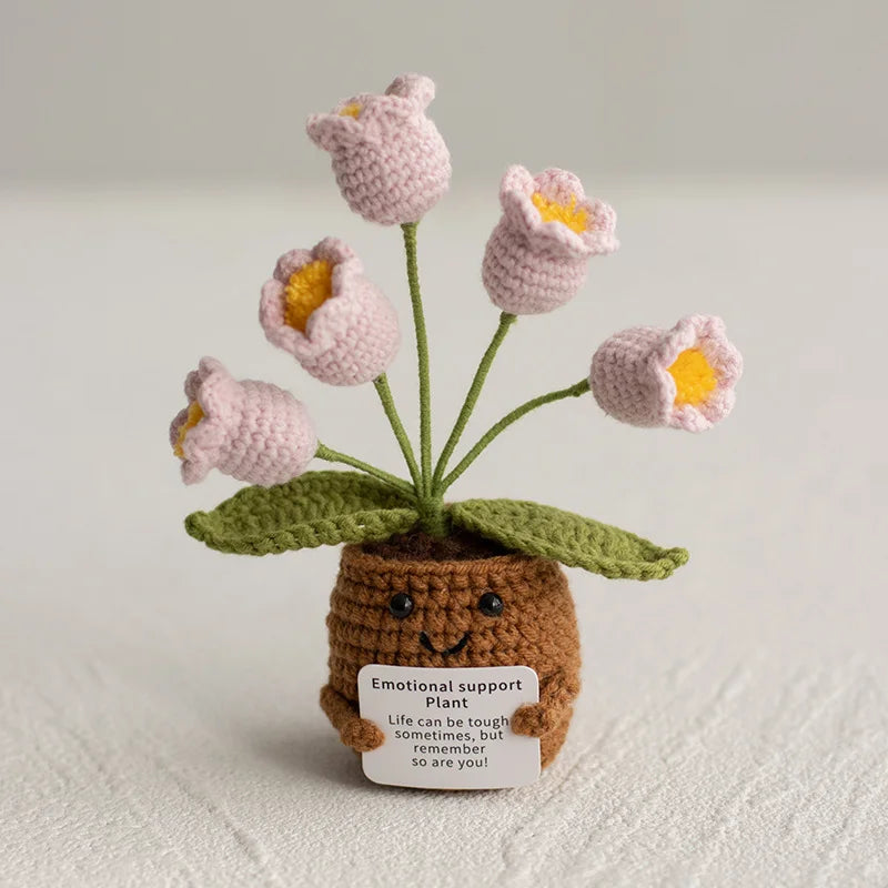 33 Styles Crochet potted tabletop Words of encouragement forget-me-not crochet orange convolia heart-warming ornament