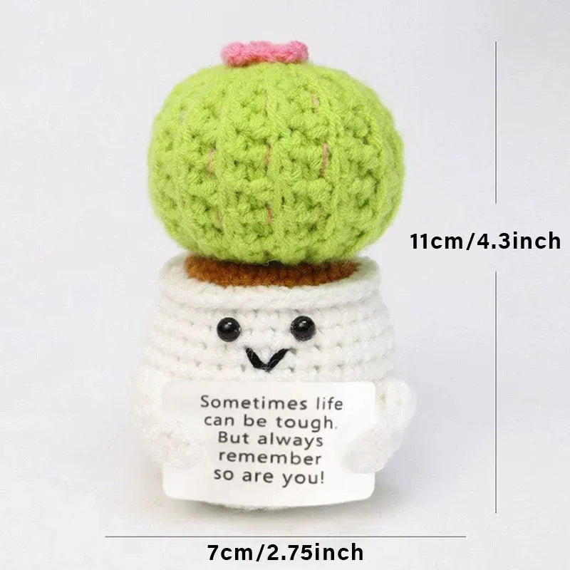 Positive Energy Potato Doll Hug Pocket Mini Handmade Wool Knitting Dolls Funny Emotional Support Plant Crochet Gift for Birthday