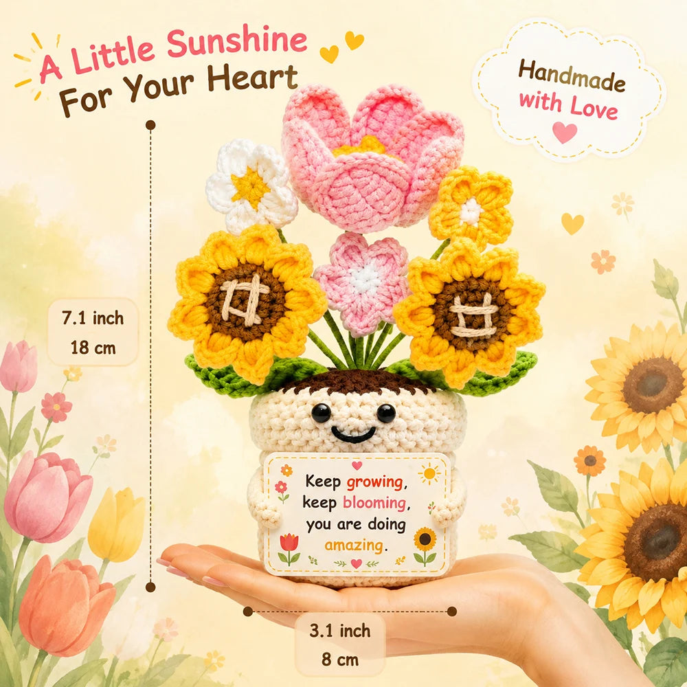 Positive Energy Potato Doll Hug Pocket Mini Handmade Wool Knitting Dolls Funny Emotional Support Plant Crochet Gift for Birthday